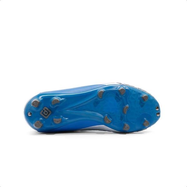 Boys & Girls High Top Youth Football Cleats - BLUE WHITE GREY - 6
